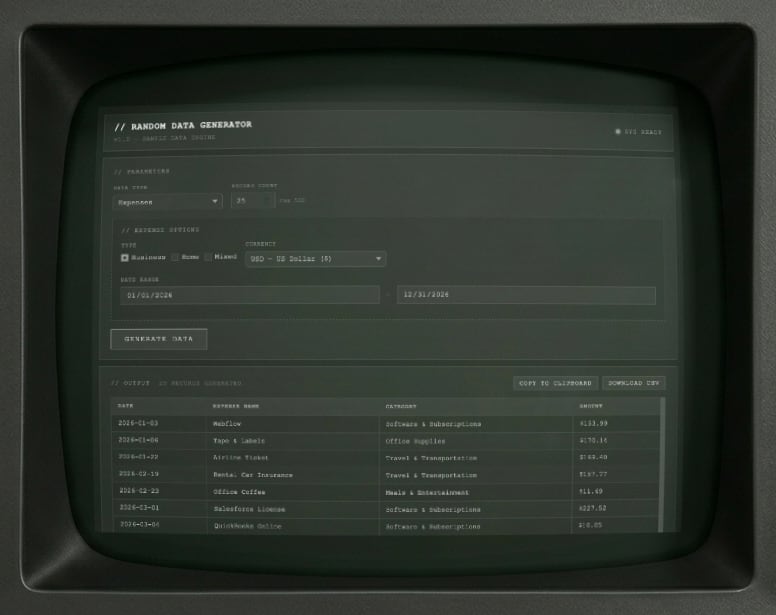 Randomdata screenshot